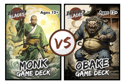 Picture of the Monks vs Obake game deck