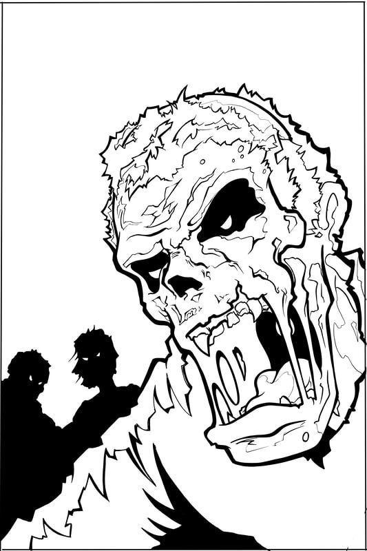 Step 3. Line Drawing of complex shapes: how to draw a monster (zombie,the undead, ghoul) by Nate Lindley.