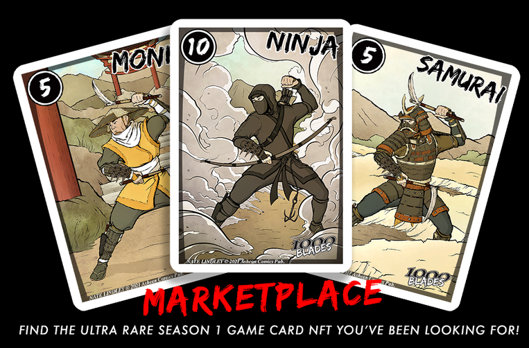 Picture of 1000 Blades marketplace that links to the season 1 game card NFTs